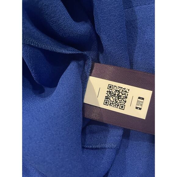 Ralph Lauren Collection Purple Label Halter Silk Midi Dress Royal Blue Crepe 8 M - Picture 8 of 10